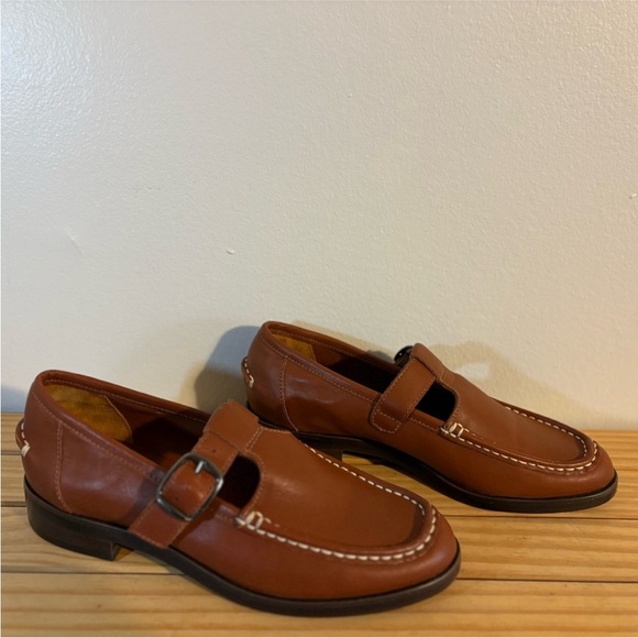 Everlane Leather Loafers Tan Buckle - Picture 4 of 7